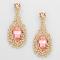 Shimmer Speck Gold Tone Rosy Drop Earrings.JPG